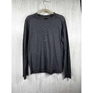 Prana Watchtower Knit Shirt Mens M Gray Crewneck Long Sleeve Casual Outdoor